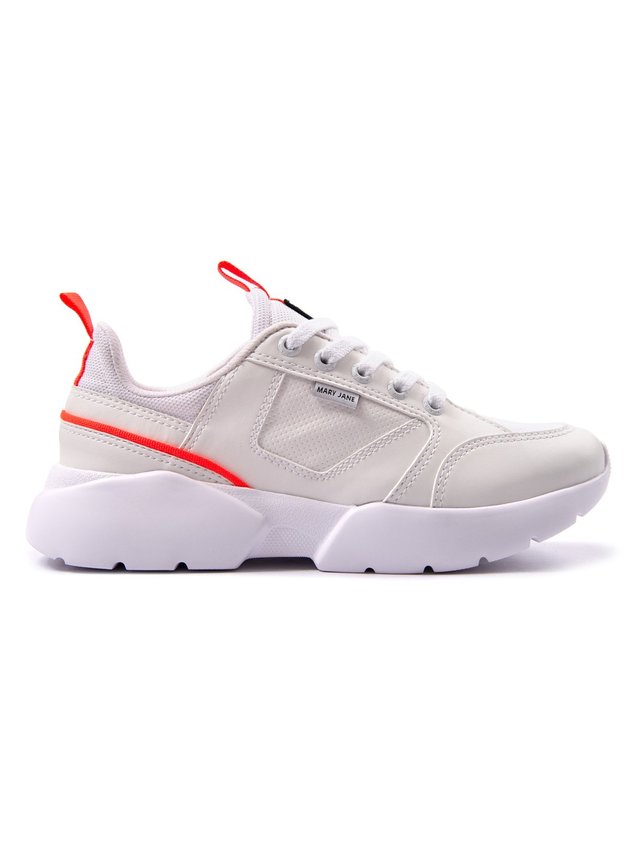 tenis feminino mary jane voyager esportivo branco laranja hyped 91 2