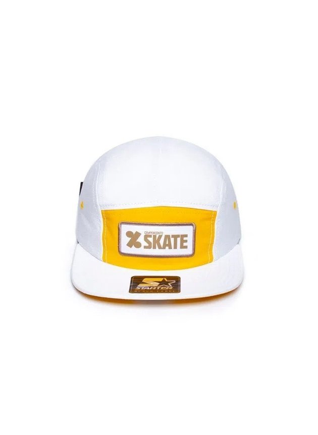 bone starter 5 pannel collab 100 skate abranco amarelo hyped 91