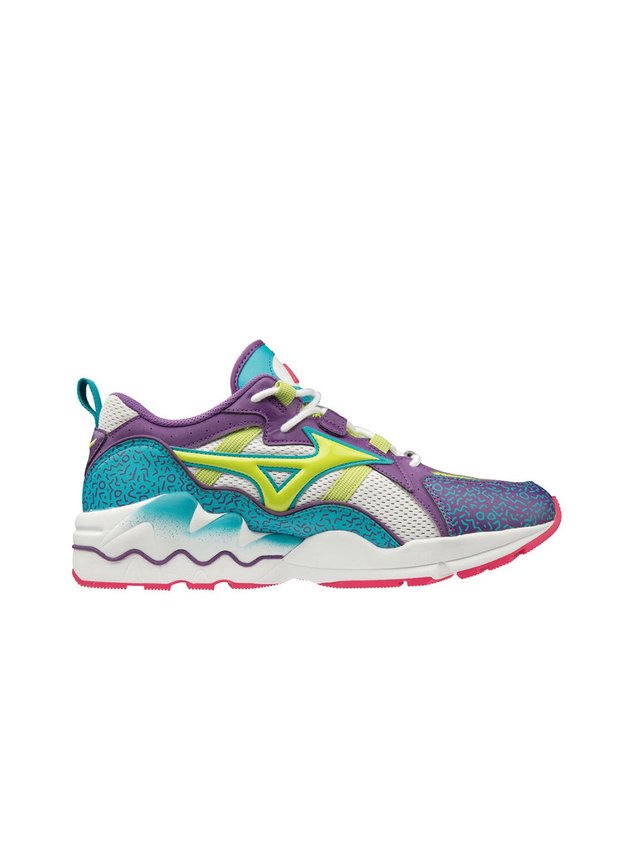tenis mizuno wave rider 1 unissex colorido roxo hyped 91