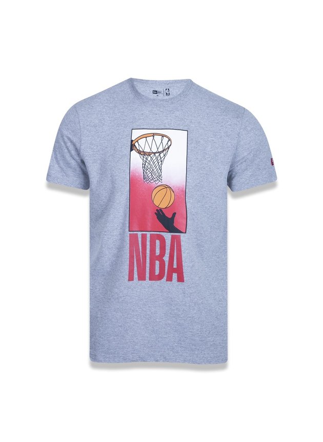 camiseta new era nba core playing cinza mescla hyped 91