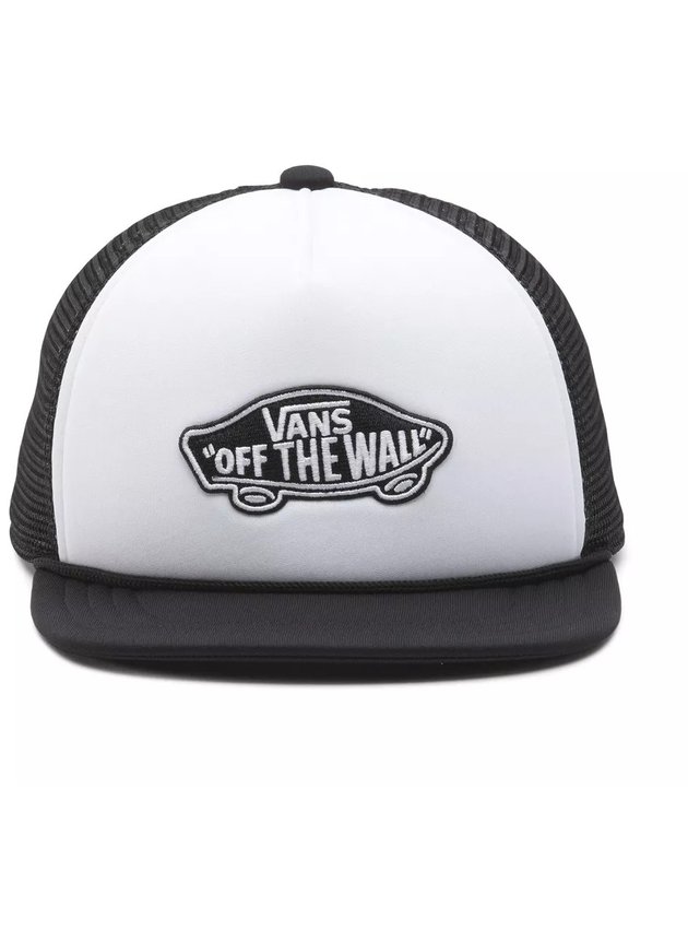 bone vans classic patch trucker preto branco aba reta hyped 91