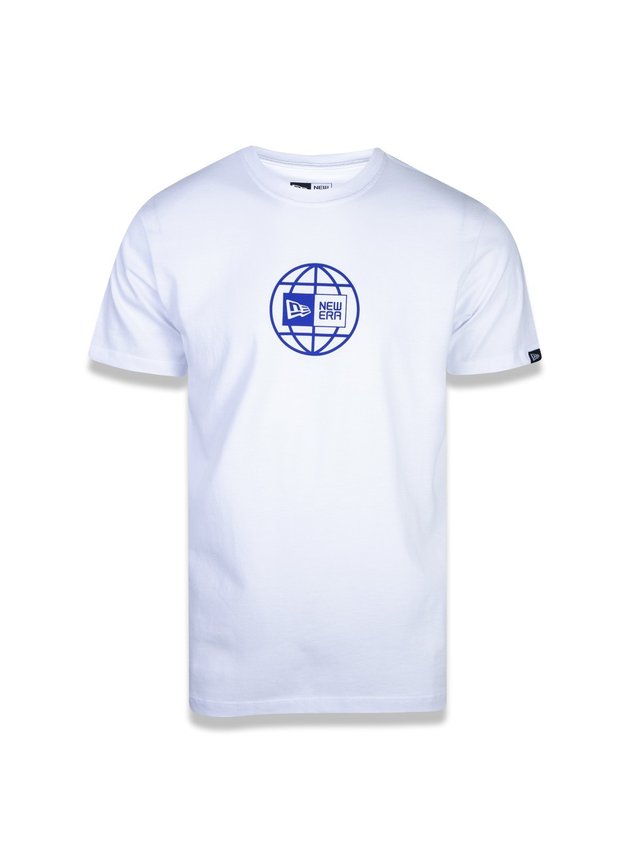 camiseta new era core world branca e azul hyped 91