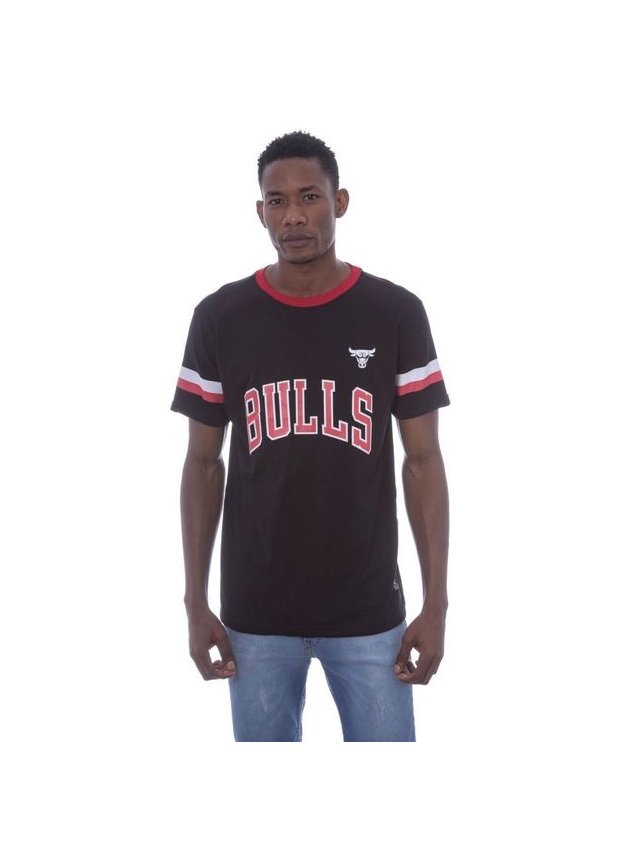 camiseta nba estampada chicago bulls preta hyped 91