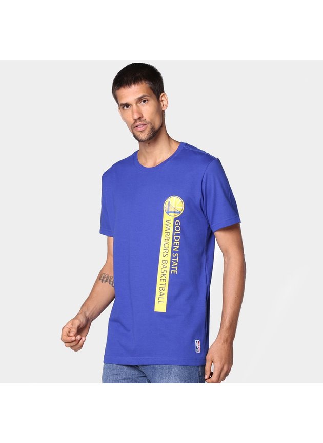camiseta nba golden state warriors flush golwar masculina azul hyped 91
