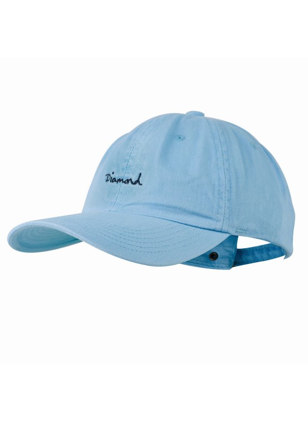 diamond bone diamond og script dad hat azul aba curva strapback hyped 91
