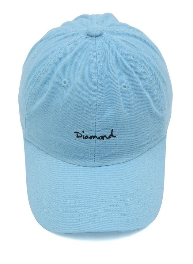 diamond bone diamond og script dad hat azul aba curva strapback hyped 91 3
