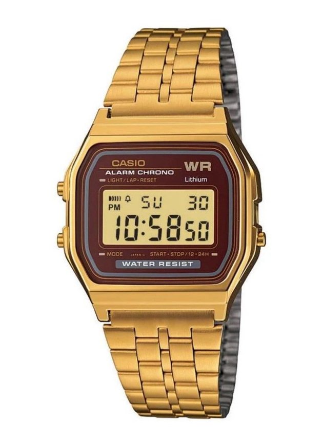relogio casio vintage unissex digital a159wgea 5df dourado hyped 91
