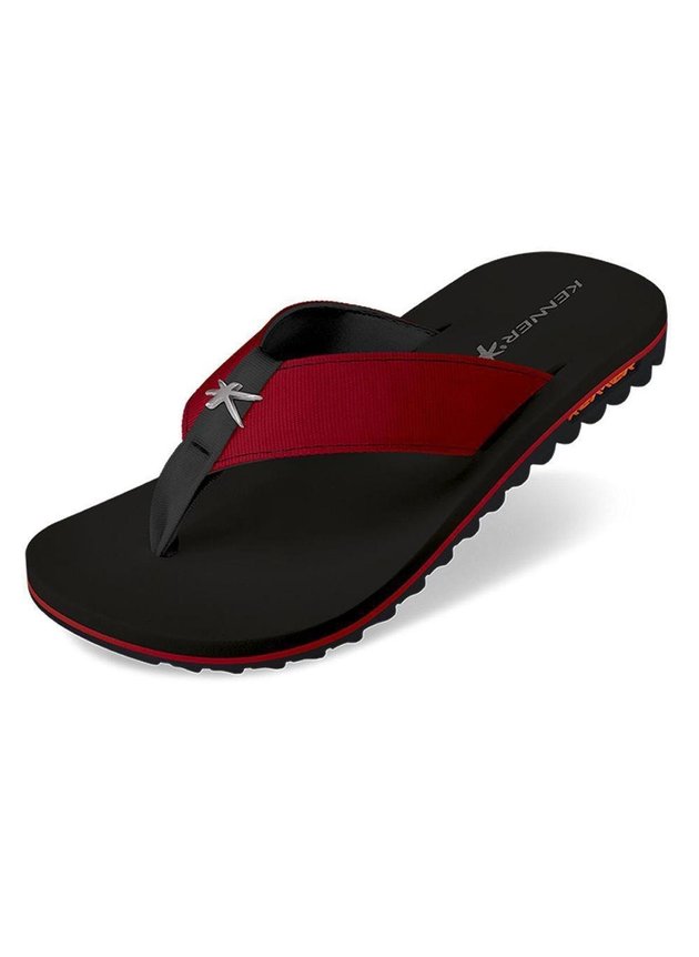 sandalia chinelo kenner preto e vermelho hyped 91