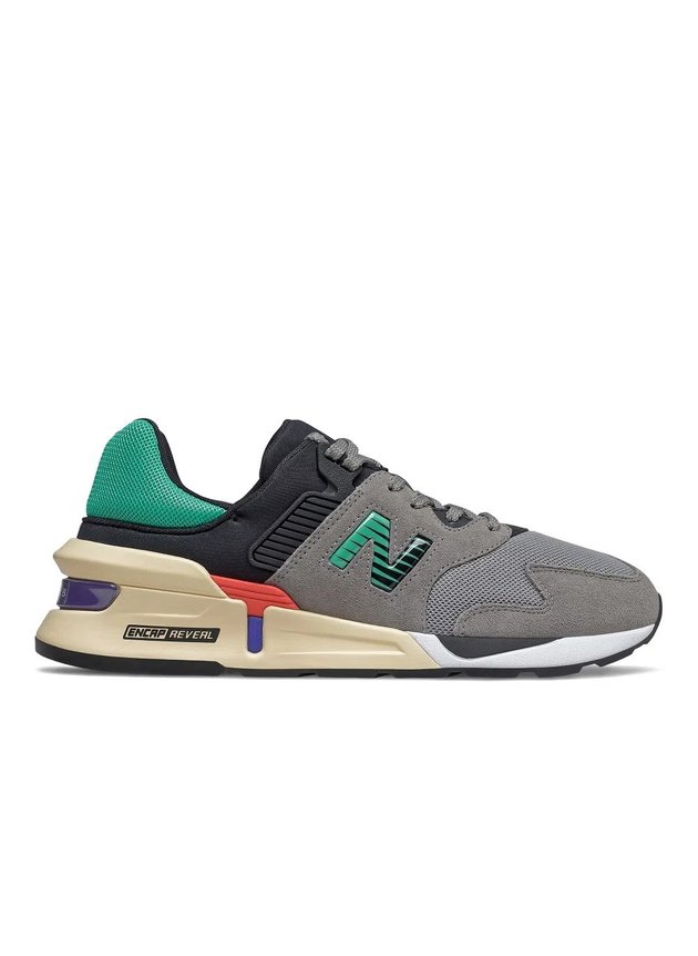 tenis new balance 997 sport casual masculino cinza verde bege hyped 91