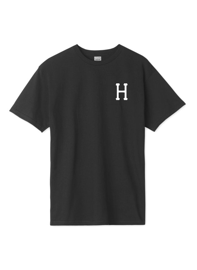 camiseta huf essentials classic preta hyped 91