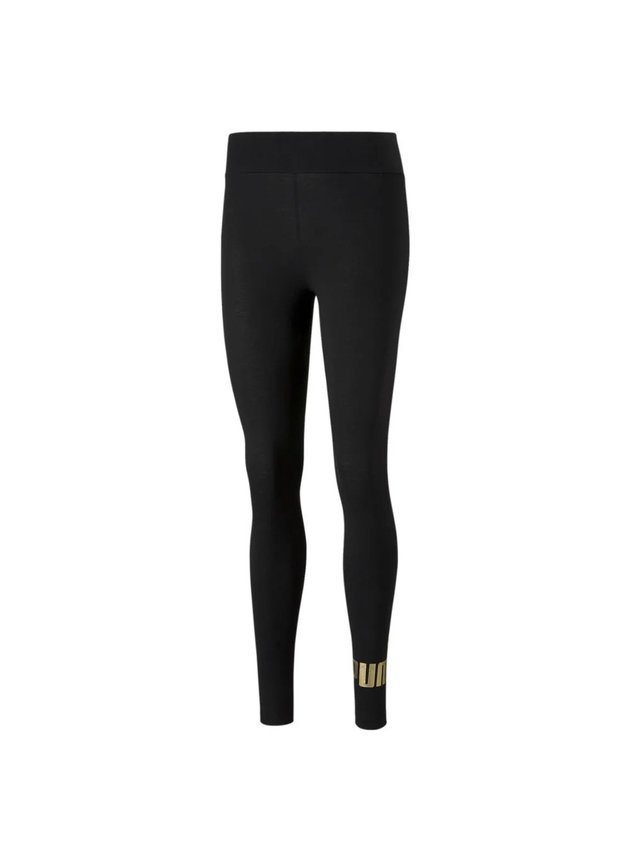 calca puma leggings essentials metallic preta hyped 91