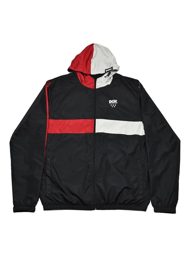 jaqueta corta vento dgk crossover preto vermelho cinza hyped 91