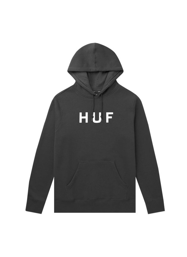 moletom huf canguru essentials logo preto hyped 91 3