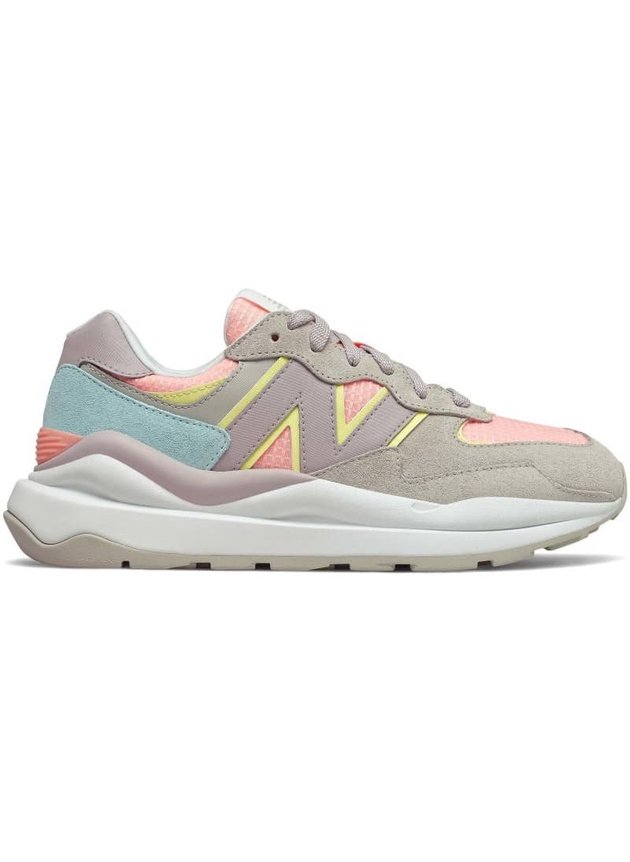 tenis new balance 57 40 feminino cinza rosa azul hyped 91