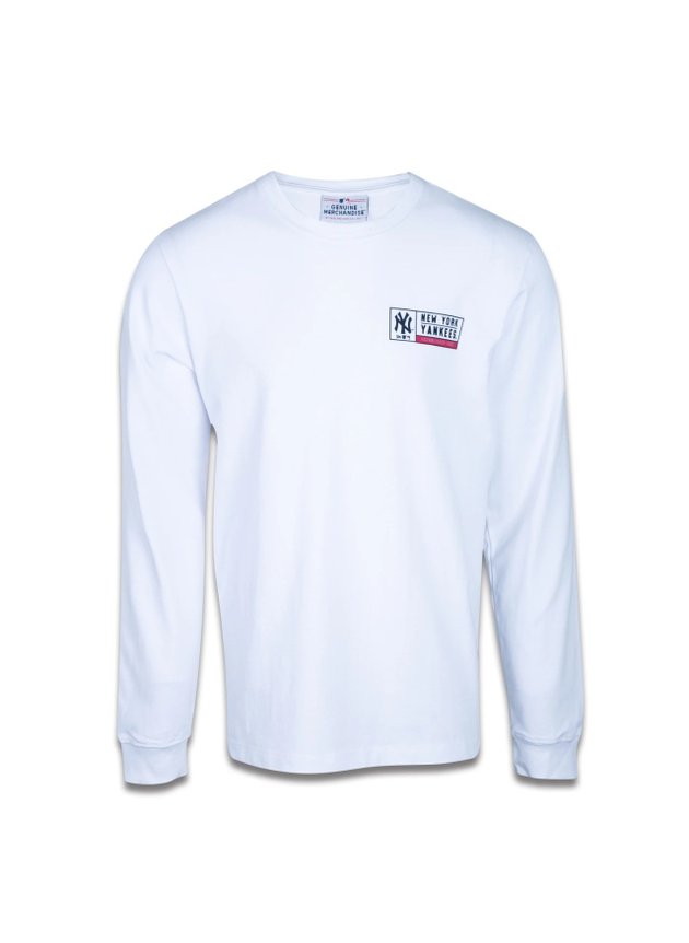 camiseta new era manga longa new york yankees college branco hyped 91