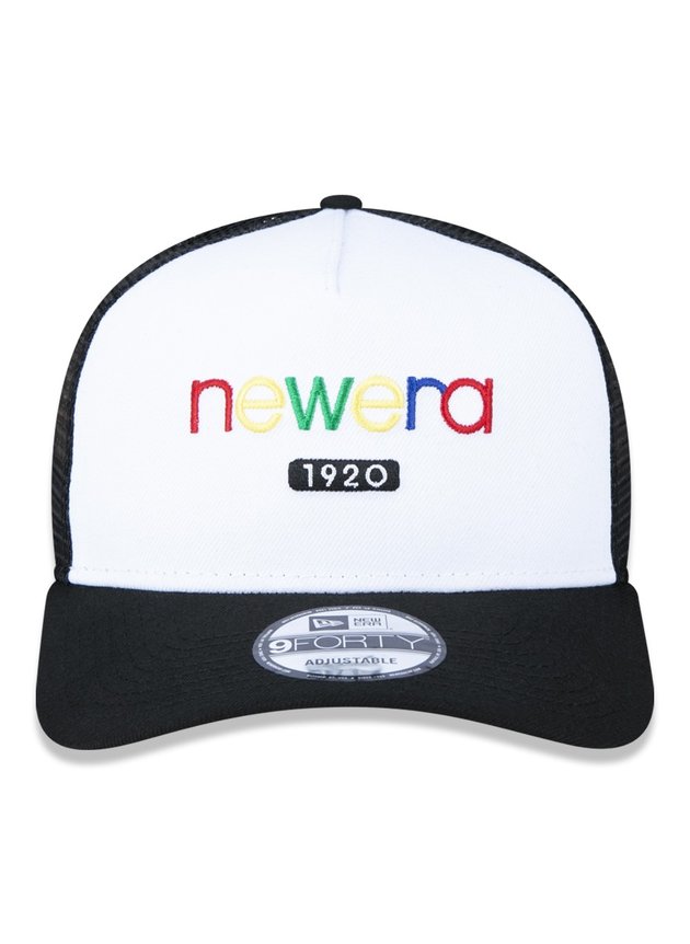 bone new era trucker aba curva 9forty colors letters preto branco hyped 91 2