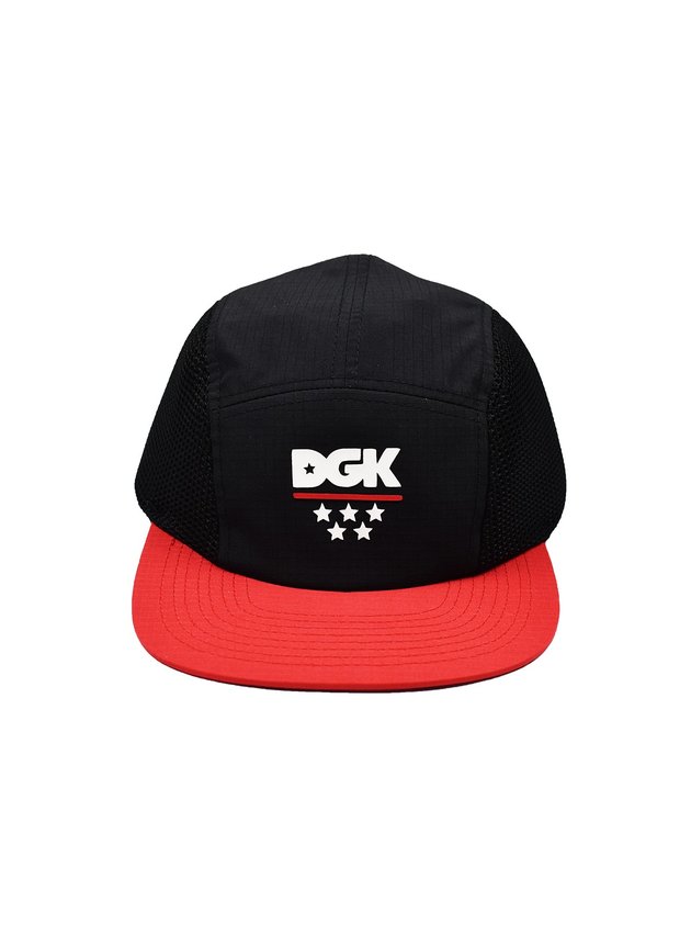 bone dgk 5 panel court camper hat preto vermelho hyped 91