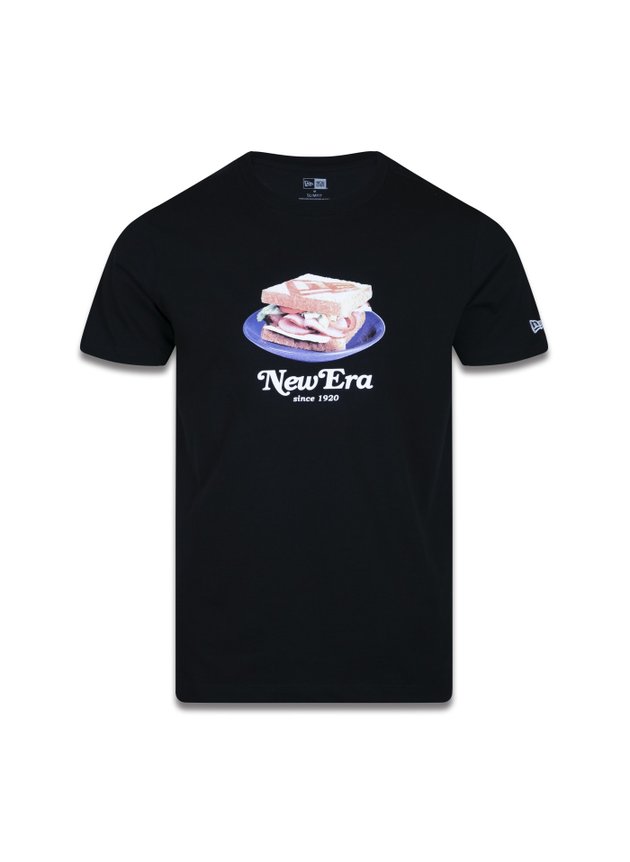 camiseta new era masculina sanduiche preto hyped 91