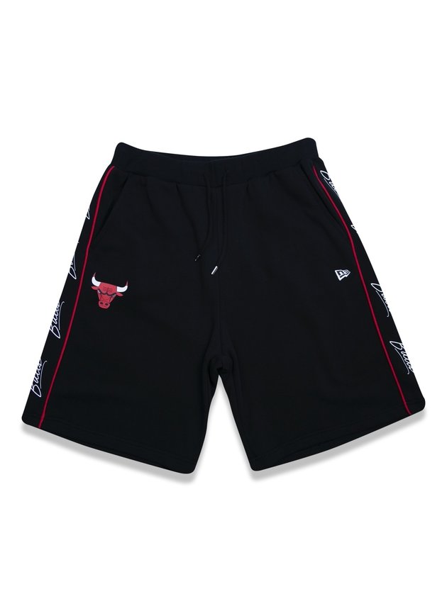 bermuda new era nba chicago bulls de moletom preto vermelho hyped 91