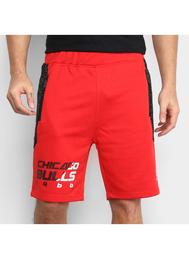 bermuda nba chicago bulls masculina vermelho hyped 91