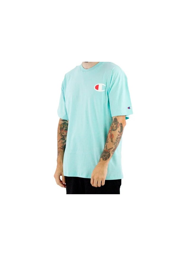 Camiseta Champion C Logo Masculina   Verde Menta  hyped 91
