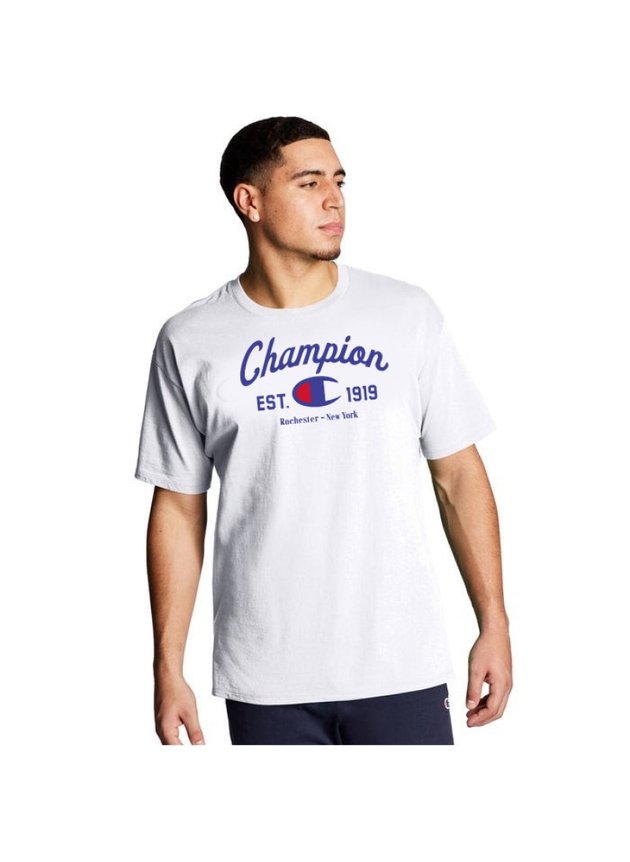 Camiseta Champion Logo ARC Masculino   Branco   hyped 91