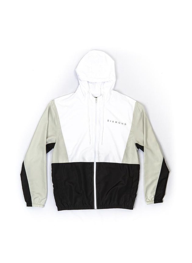 jaqueta corta vento diamond triple color branco cinza preto hyped 91