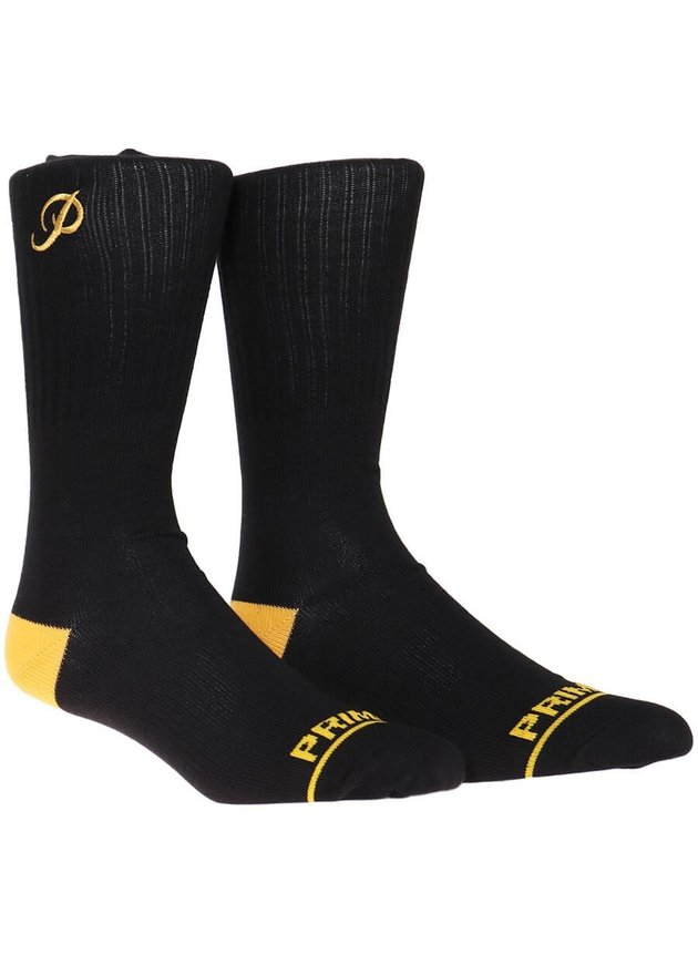 meia primitive classic p cano alto preto amarelo hyped 91