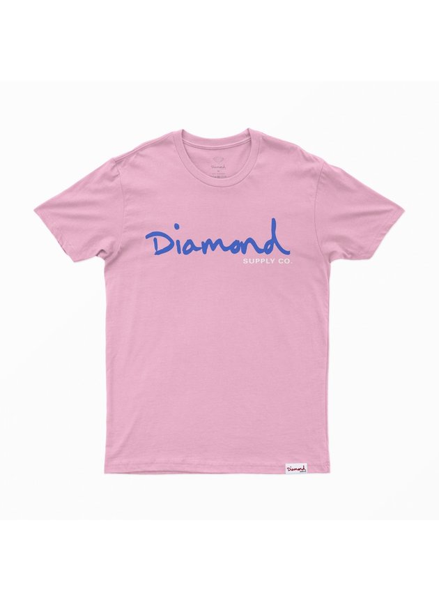 camiseta diamond og script tee rosa azul hyped 91