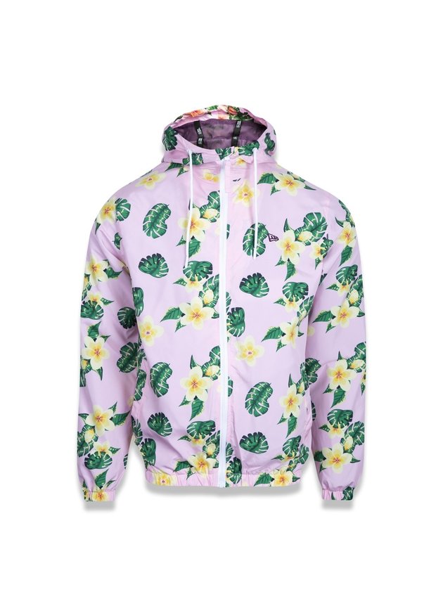 jaqueta corta vento new era girls floral rosa floral hyped 91