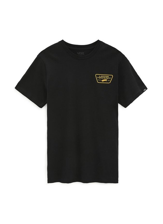 camiseta vans full patch back ss preto amarelo hyped 91