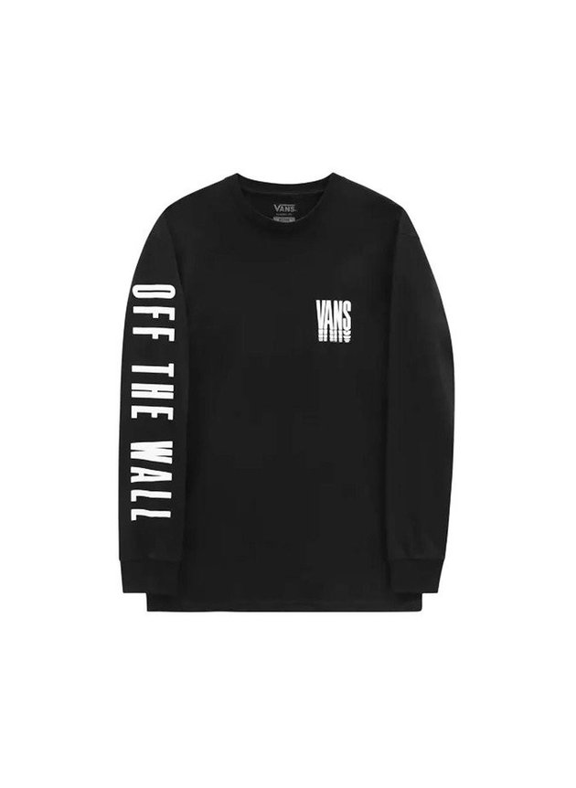 camiseta vans manga longa reflect ls masculina preto branco hyped 91