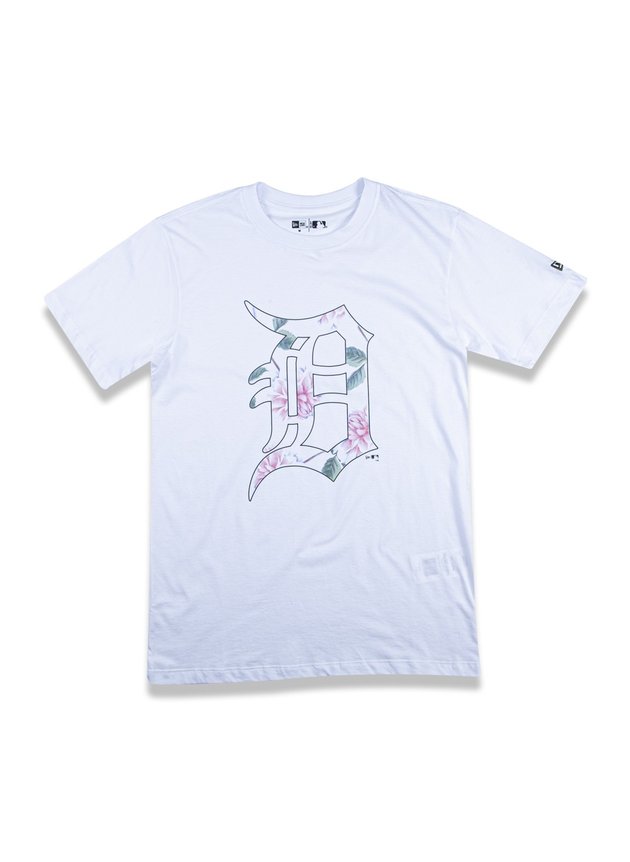 camiseta new era feminina mlb detroit tigers branco hyped 91