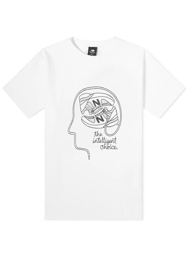 camiseta feminina new balance athletics delorenzo shoes branco hyped 91
