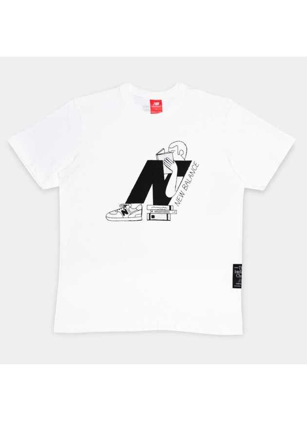 camiseta feminina new balance delorenzo n branco hyped 91