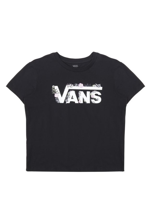 camiseta vans feminina blozzom crew preto hyped 91