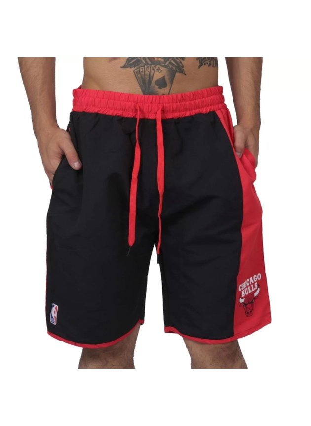 bermuda nba chicago bulls masculina preto vermelho hyped 91 3