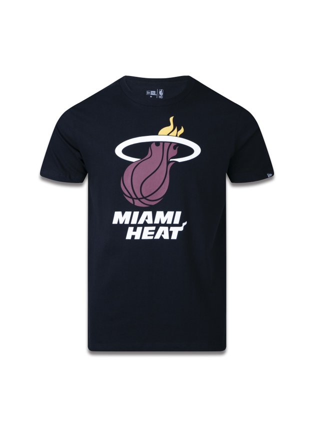 camiseta new era miami heat nba basic logo preto hyped 91
