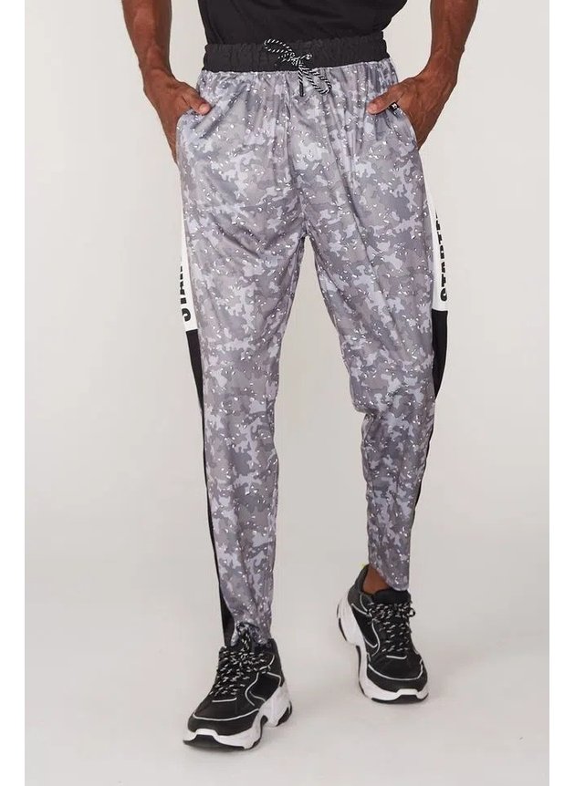 calca starter sintetica masculina camuflado cinza hyped 91 5