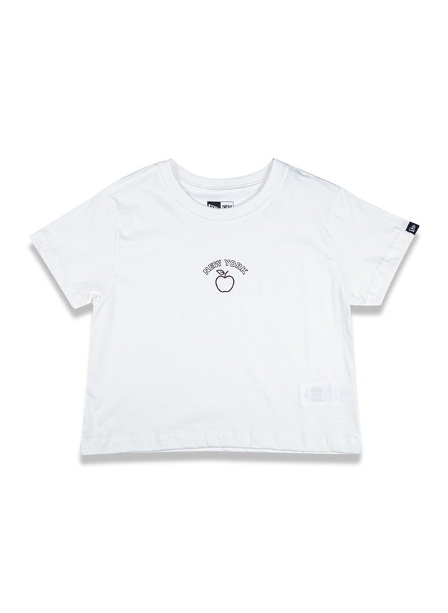 camiseta cropped new era fruit new york off white hyped 91