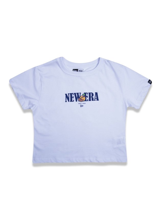 camiseta cropped feminino new era fruit branco hyped 91