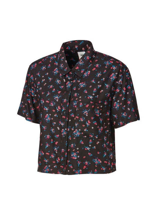 camisa vans feminina cabbie woven floral preto floral hyped 91
