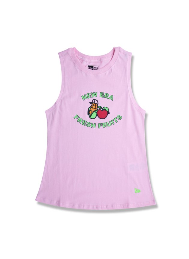 regata feminina new era fruit fresh market rosa claro hyped 91