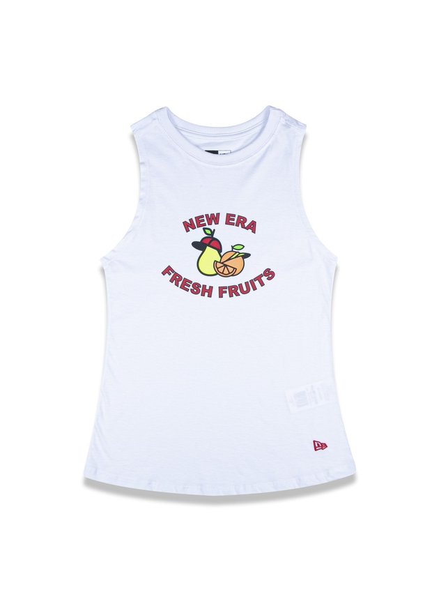 regata feminina new era fruit fresh market branco hyped 91