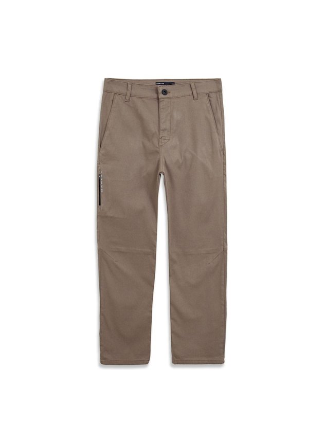 calca oakley bark slim chino masculina almond caqui hyped 91
