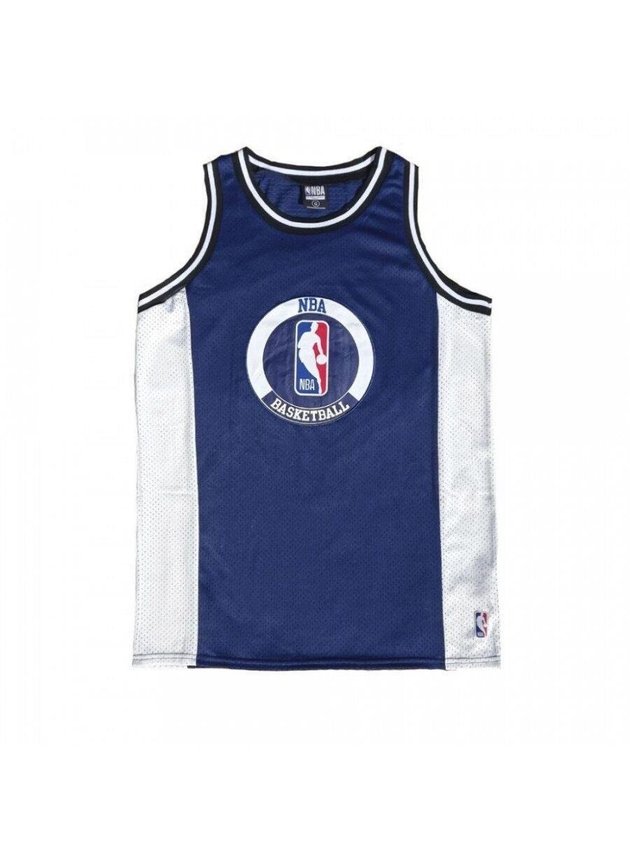 regata jersey nba logo game masculina azul branco hyped 91