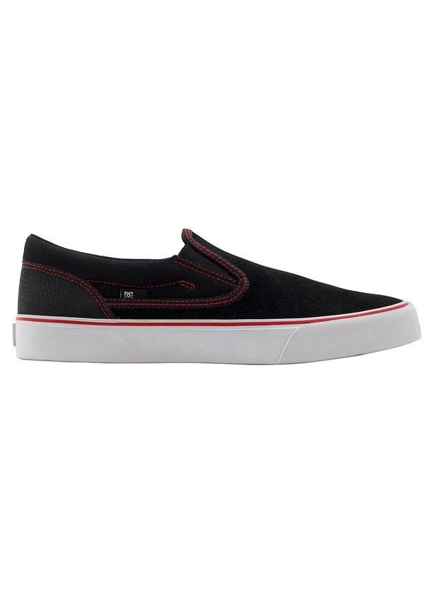 tenis dc shoes trase slip on unissex preto branco hyped 91