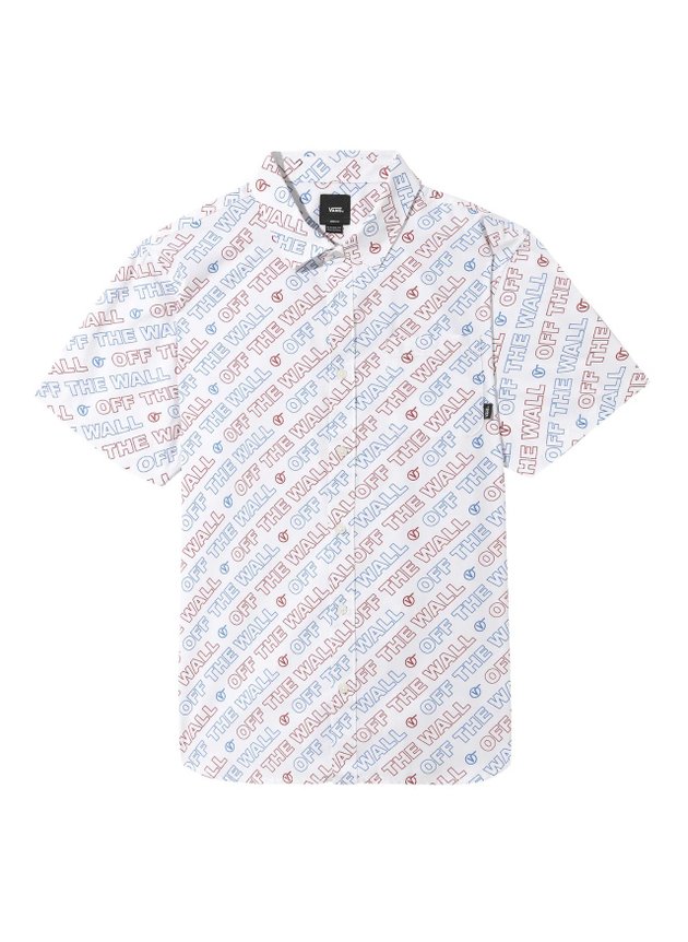 camisa vans dimension ss de botao masculina branco hyped 91