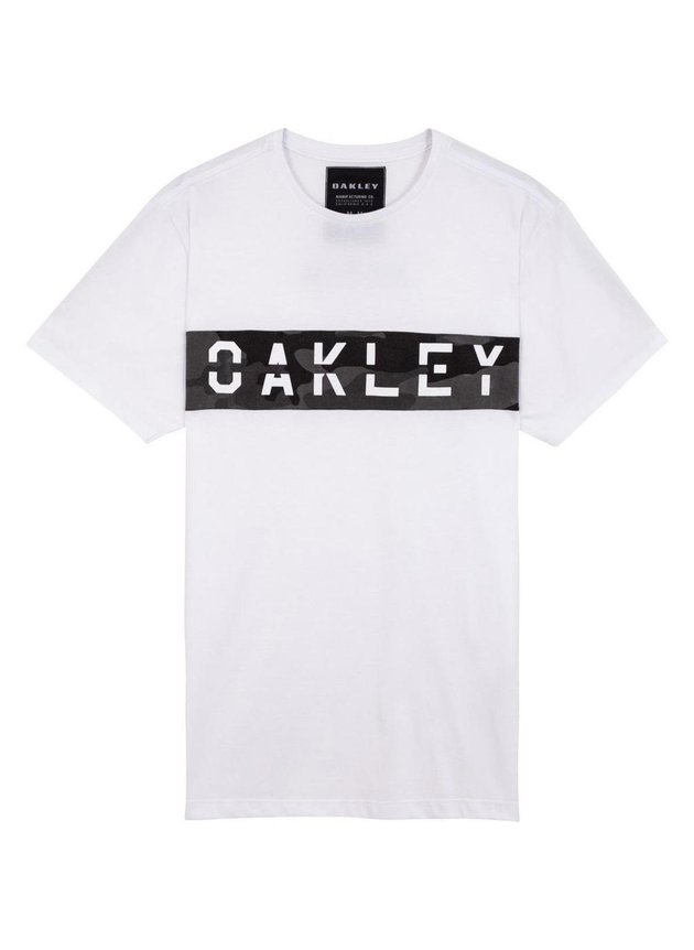 camiseta oakley mfg panel sp tee masculina branco hyped 91