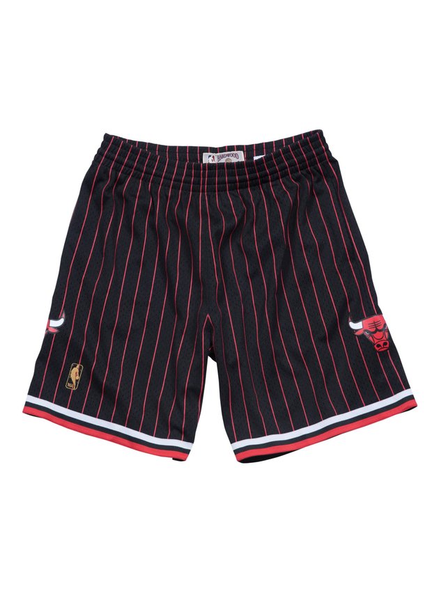 shorts mitchell ness chicago bulls alternate swingman preto vermelho hyped 91